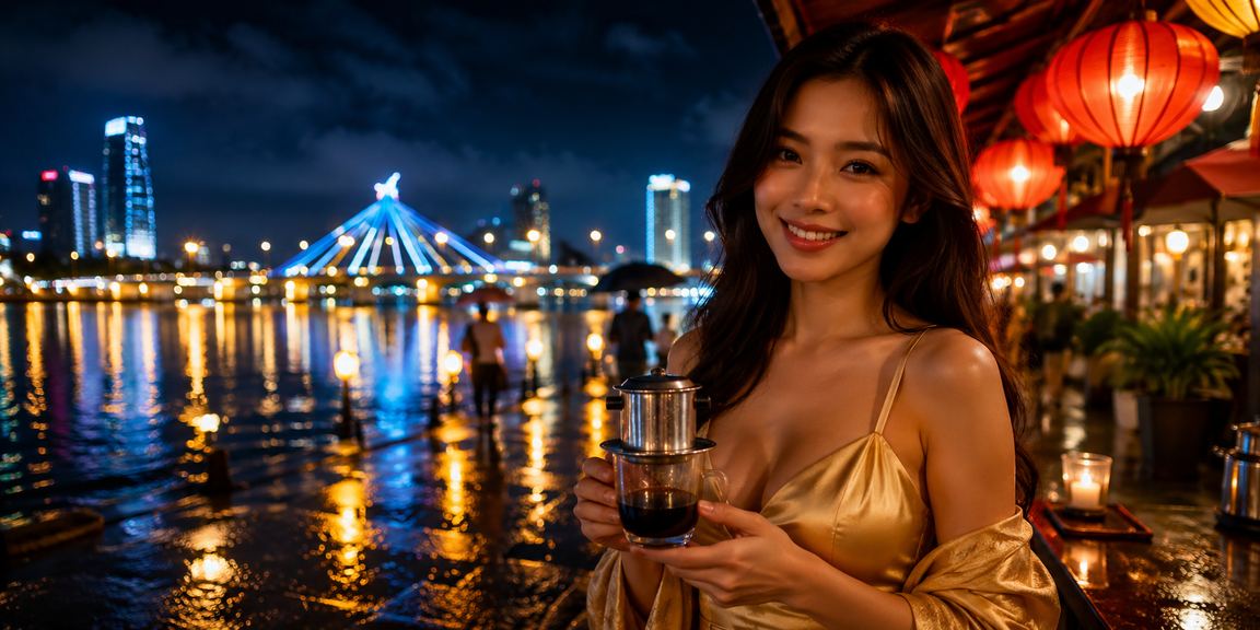 Người dùng VIP tại Đà Nẵng thưởng thức cà phê Việt Nam và kiểm tra thưởng trực tuyến
