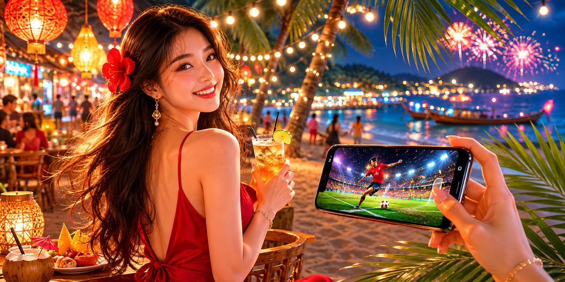 Người xem bóng đá và đặt cược trực tiếp tại chợ đêm Phú Quốc với không khí náo nhiệt